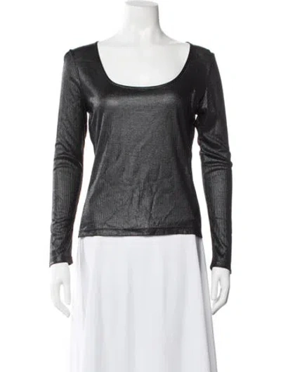 Pre-owned Arias Scoop Neck Long Sleeve Top W/ Tags In White
