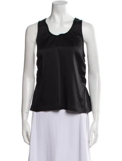 Pre-owned Arias Scoop Neck Sleeveless Top In Black