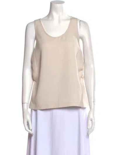 Pre-owned Arias Scoop Neck Sleeveless Top In Neutral