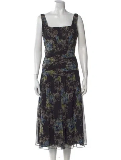 Pre-owned Arias Silk Long Dress W/ Tags In Black