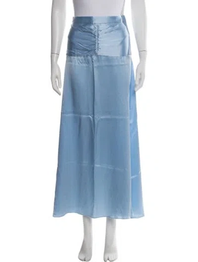 Pre-owned Arias Silk Long Skirt W/ Tags In Blue