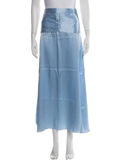 Pre-owned Arias Silk Long Skirt W/ Tags In Blue