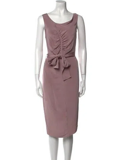 Pre-owned Arias Silk Midi Length Dress In Neutral
