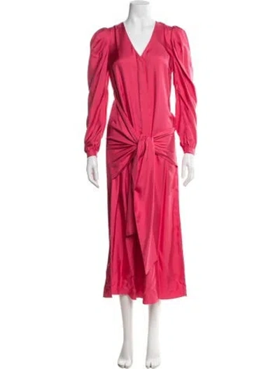 Pre-owned Arias Silk Midi Length Dress In Pink