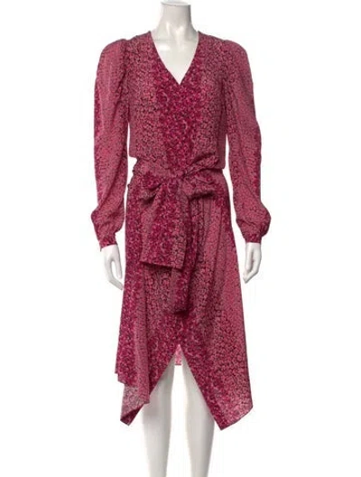 Pre-owned Arias Silk Midi Length Dress W/ Tags In Pink