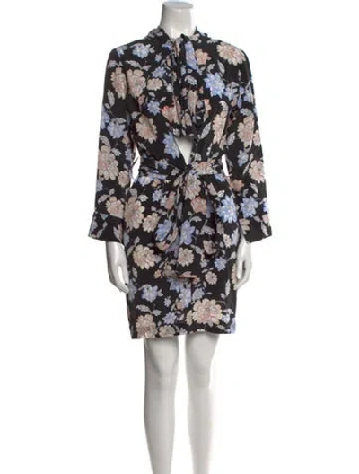 Pre-owned Arias Silk Mini Dress In Black