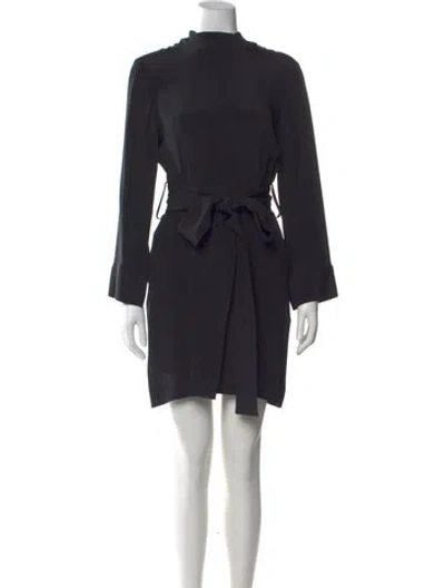 Pre-owned Arias Silk Mini Dress In Black