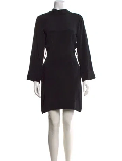 Pre-owned Arias Silk Mini Dress In Black
