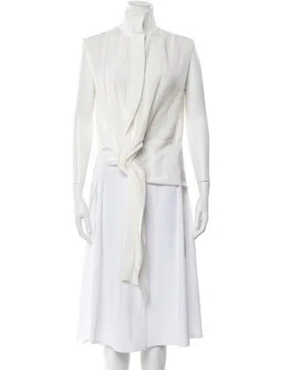 Pre-owned Arias Silk Sleeveless Top In Neutral