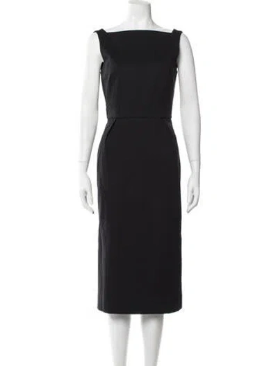 Pre-owned Arias Square Neckline Knee-length Dress In Blue