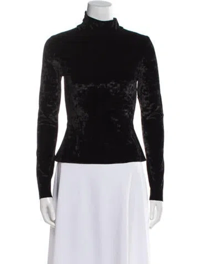 Pre-owned Arias Turtleneck Long Sleeve Top In Black