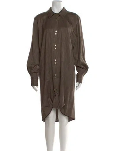 Pre-owned Arias Tweed Pattern Knee-length Dress W/ Tags In Brown