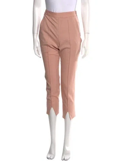 Pre-owned Arias Virgin Wool Straight Leg Pants In Pink