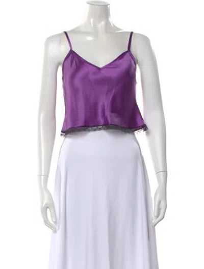 Pre-owned Arias V-neck Sleeveless Crop Top In Multi