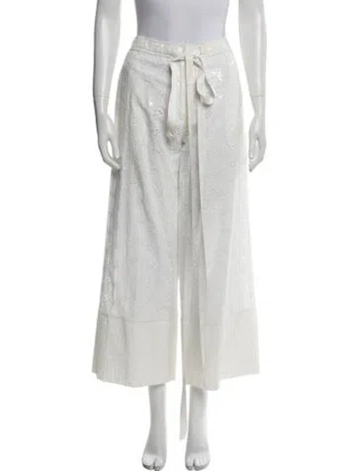 Pre-owned Arias Wide Leg Pants In White