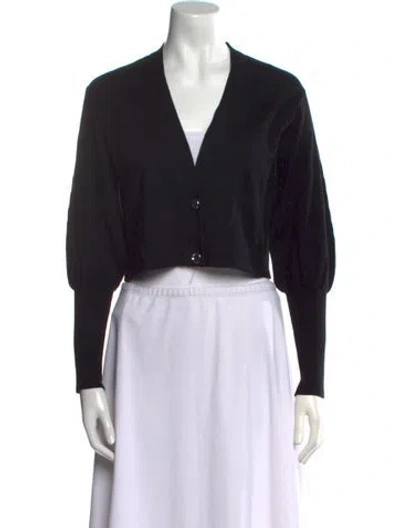 Pre-owned Arias Wool V-neck Sweater In Black