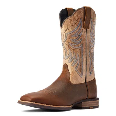 Pre-owned Ariat 10042436  Mens Everlite Wide Square Toe Cowboy Boot Whole Wheat/sand Dollar In Beige