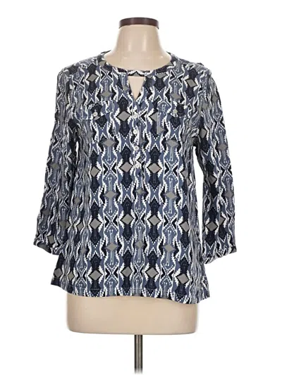 Pre-owned Ariat 3/4 Sleeve Blouse In Blue