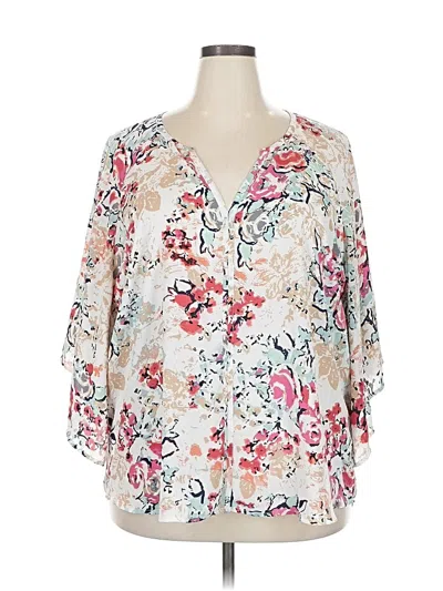 Pre-owned Ariat 3/4 Sleeve Blouse In White