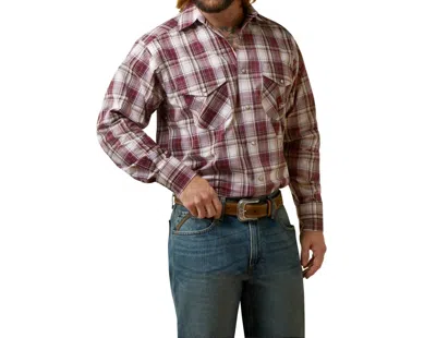 Ariat Adrian Plaid Button-down Western Shirt - Regular In Maroon In Red