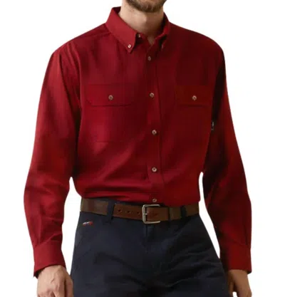 Ariat Air Inherent Work Shirt In Red Heather In Multi