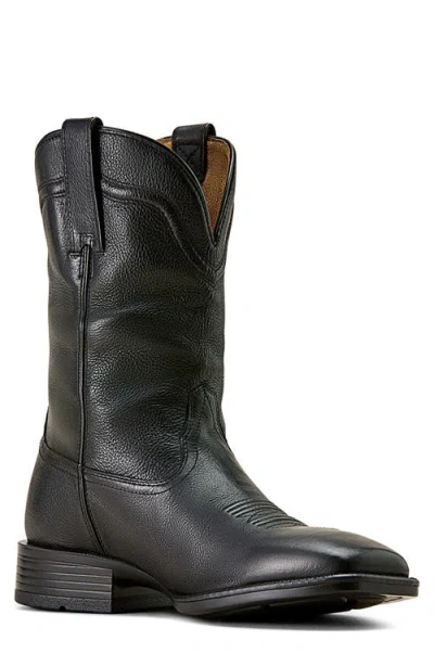 Ariat Alden Wide Square Toe Western Boot In Black