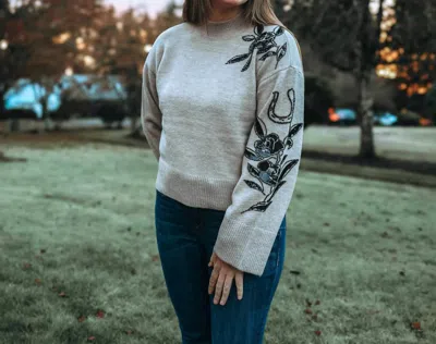 Ariat All In Sweater In Oatmeal In White