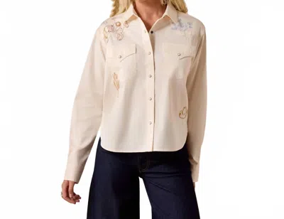 Ariat Asheville Embroidered Snap Shirt In Sea Salt In Neutral