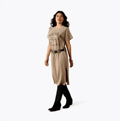 Ariat Bandito T-shirt Dress In Taupe Mineral Wash In Neutral