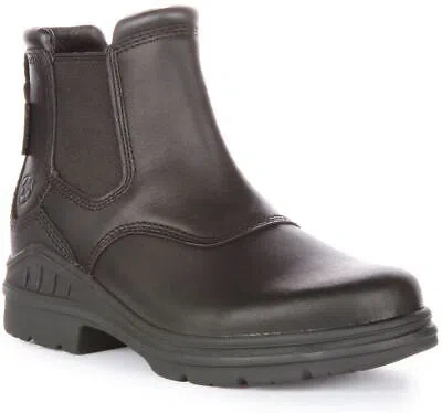 Pre-owned Ariat Barnyard Twin Gore Ii Waterproof Pull On Chelsea Mens Boot Black Us 6 - 13