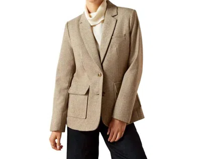 Ariat Beckfoot Wool Blazer In Camel Houndstooth In Brown