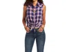 Ariat Billie Jean Sleeveless Shirt In Chili Dobby In Multi