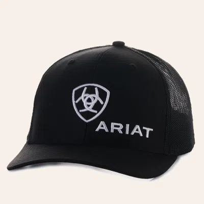 Ariat Black With White Shield Logo Cap