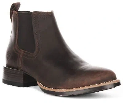 Pre-owned Ariat Booker Ultra Rt Distressed Twin Gore Western Mens Boot Brown Us 6 - 13