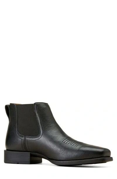 Ariat Booker Ultra Square Toe Western Chelsea Boot In Black