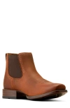 Ariat Booker Ultra Square Toe Western Chelsea Boot In Rough Tan