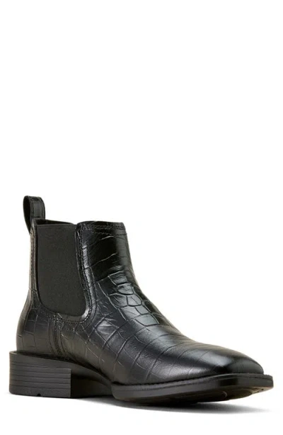 Ariat Booker Wide Square Toe Western Chelsea Boot In Black