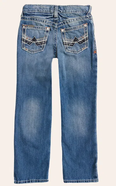 Ariat Boy's B5 Charger Dakota Medium Wash Slim Fit Straight Leg Jeans (7-16) In Blue