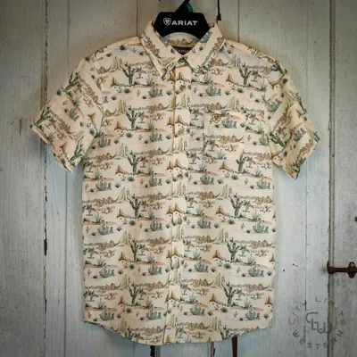 Ariat Kids' Boy's Sable Short Sleeve Shirt In Beige