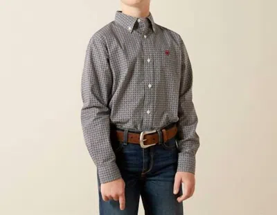 Ariat Kids' Boy's Tobias Classic Fit Button Down Shirt In One Color In Multi