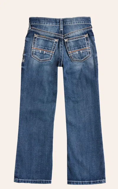 Ariat Boys' B4 Coltrane Durango Medium Wash Relaxed Fit Boot Cut Jeans (7-16) In Blue