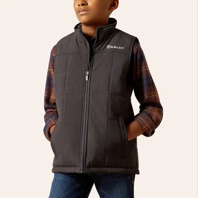 Ariat Boys' Crius Phantom Heather Insulated Vest In Black