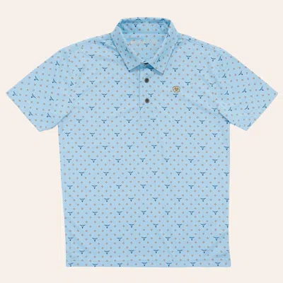 Ariat Boys' Edmand Blue Skull Print Polo Shirt