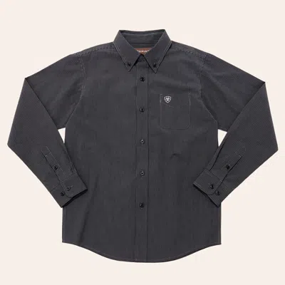 Ariat Kids' Boys' Grayson Black Stripe Print Long Sleeve Shirt