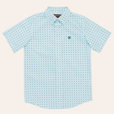 Ariat Kids' Boys' Issa Light Blue Geo Print Shirt