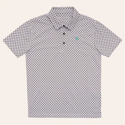 Ariat Boys' Quadry White Geo Print Polo Shirt In Gray