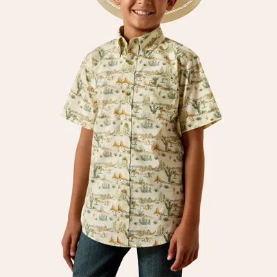 Ariat Boys' Sable Cream Western Print Shirt In Multi