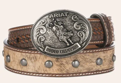 Ariat Kids' Boys' Studded Bullrider Western Belt In Brown