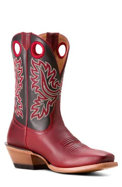 Ariat Bronc Stomper Leather Western Boot In Red