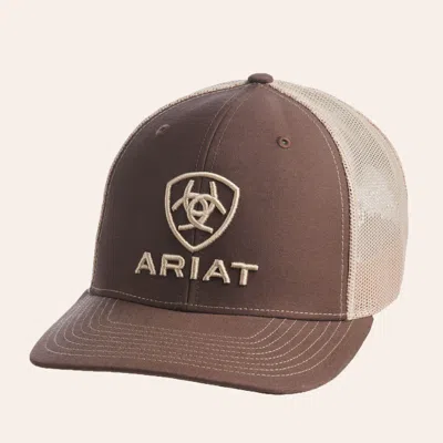 Ariat Brown And Khaki Embroidered Logo Snap Back Cap